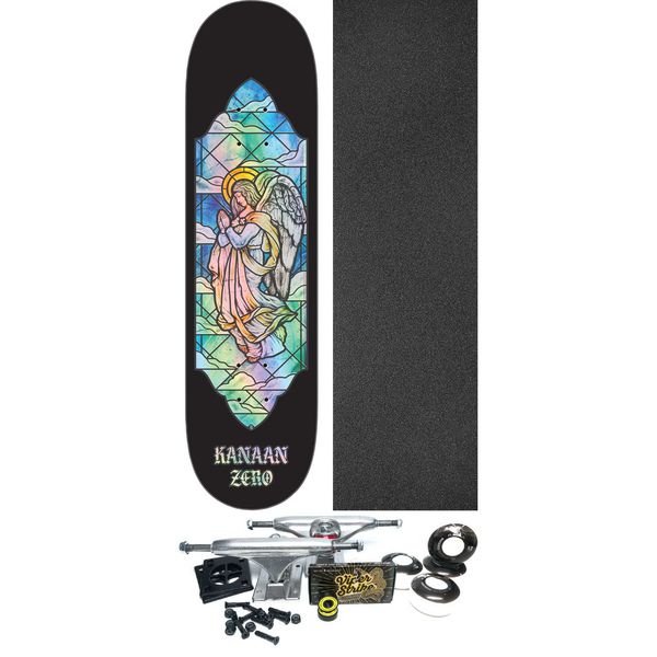 Zero Skateboards Kanaan Dern Stained Glass Angel Skateboard Deck - 8.37" x 31.9" - Complete Skateboard Bundle